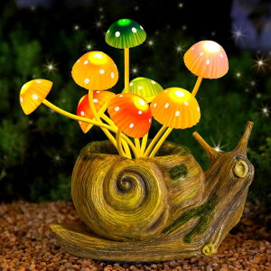 �K�[�f�����C�gLED�\�[���[���C�g �\�[���[�p���[ Solar Lights Outdoor Fairy Garden Accessories, Snail Statues Garden Decor for Outside, Gifts for Mother's Day Yard Decorations Patio Lawn Porch Balcony, Unique Housewarming Gifts for W �y