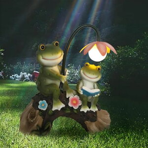 �K�[�f�����C�gLED�\�[���[���C�g �\�[���[�p���[ Garden Decor Solar Light, Resin Frog Statue Outdoor Decoration, Garden Statue for Outside Clearance, Balcony, Front Porch, Yard Ornaments, Patio �y���s�A���i�z
