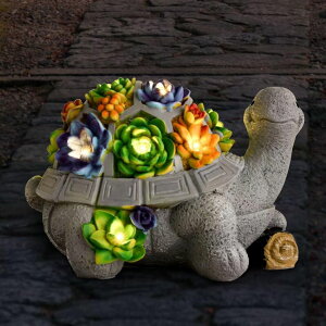 K[fCgLED\[[Cg \[[p[ BILOLLY Gifts for Women, Solar Lights for Outside Garden with Succulent and 8 LED Lights and Stump, Lawn Decor Tortoise Statue for Garden, Balcony, Home Decor, Unique Housewarming Gift y