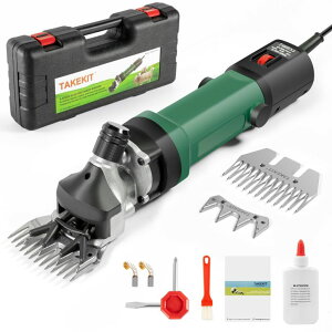 ƒ{poJ r TAKEKIT Sheep Shears, 600W Professional Heavy Duty Sheep Clippers, 6 Speeds Electric Animal Shears for Alpacas Llamas Lambs and Large Dogs with Think Hair, One Set of Extra Blades Included ysAiz