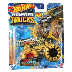 �z�b�g�E�B�[�� �����X�^�[�g���b�N Hot Wheels Monster Trucks New for 2024 1:64 Scale (Demo Derby Gold 6/6 Championship Crashers) �y���s�A���i�z