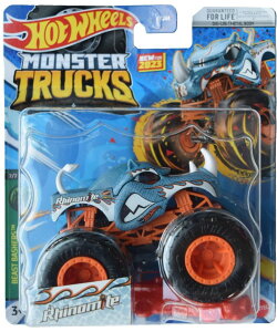 �z�b�g�E�B�[�� �����X�^�[�g���b�N Hot Wheels Monster Trucks Rhinomite, Beast Bashers 7/7 Connect and Crash Car �y���s�A���i�z