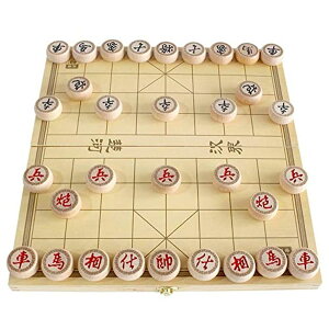 `FXZbg Luoyer 14 Inch Wooden Foldable Chinese Chess Xiangqi Travel Game Set with Wooden Chess Pieces Traditional Tabletop Strategy and Skill Game for Teens Adults ysAiz