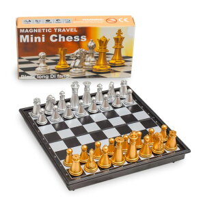 `FXZbg Travel Magnetic Chess mini Set (5 inches)-Compact, Foldable, Educational Board Game ysAiz
