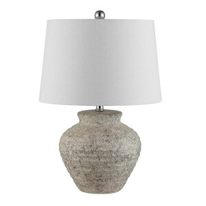 Tt@B safavieh e[uv Tt@r Tt@BA SAFAVIEH Lighting Collection Ledger Rustic Farmhouse Light Grey Ceramic 23-inch Bedroom Living Room Home Office Desk Nightstand Table Lamp (LED Bulb Included) ysA