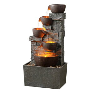 K[f  CeA u^  ̃IuWF EH[^[tH[t@Ee Water Fountain 5 Tiers LED Lights 27.5" Grand Elegance for Yard Decorations Outdoor, Garden, Patio with Rocks (25009A) ysA