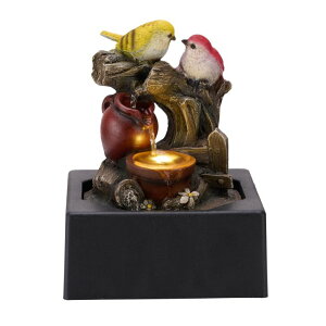   ̃IuWF e[ugbvt@Ee CeA TERESA'S COLLECTIONS Tabletop Water Fountain Outdoor for Home Decor, Birds Statues Waterfall Fountain Indoor for Living Room Decor,Include LED Light and Pump,Ide