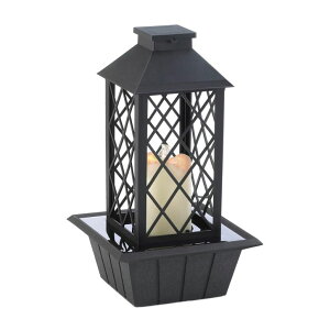 ��� ���� ��̃I�u�W�F �e�[�u���g�b�v�t�@�E���e�� �C���e���A���� Zingz & Thingz Water Feature Tabletop Fountain Candle Lantern, Decorative Light Home Decor, 13.5 Tall, Black �y���s�A���i�z