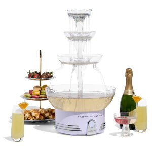   ̃IuWF e[ugbvt@Ee CeA Nostalgia Countertop Retro Lighted Party Beverage Fountain ? 1.5 Gallon Capacity, 3-Tiered Cascading Tower with LED Base - Perfect for Punch, Juice, Wine, Champa