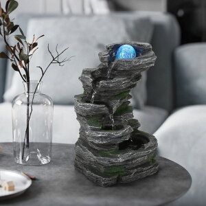   ̃IuWF e[ugbvt@Ee CeA WICHEMI Indoor Water Fountain Tabletop Fountain Stacked Rocks Waterfall Fountains Indoor Water Feature Feng Shui Zen Meditation Relaxation Desktop Fountain for H