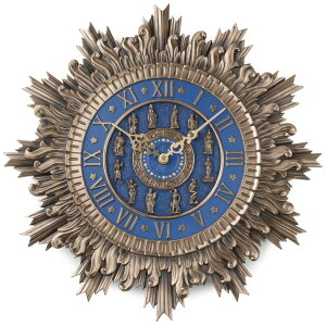 Ǌ|v  Veronese Design 16 3/8 Inch Greek Olympian Pantheon Wall Clock Cold Cast Resin Bronze Finish Wall Sculpture ysAiz