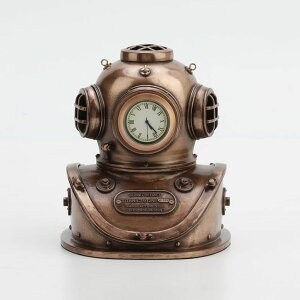 �Ǌ|�����v ������� Veronese Design 5 1/4 Inch Diving Helmet Desk Clock Steampunk Resin Sculpture Copper Finish �y���s�A���i�z