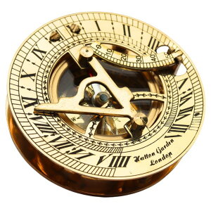 v TREZZTOP Premium Brass Sundial Compass, Vintage Retro Navigation Instrument, Nautical Golden Gift, Comes in an Exquisite Top Grain Leather Case with Intricate Detailing, Steampunk Polished Sundial ysAiz