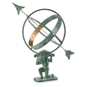 v Good Directions 28" Verdigris Atlas Armillary Sundial with Brass Accents ysAiz