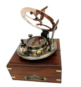 v US Handicrafts Antique Maritime Decor: Personalized Pocket Sundial Compass - Nautical Decor for Home, for Him, Copper Sailboat Accessories, Engraved Compass Gift ysAiz