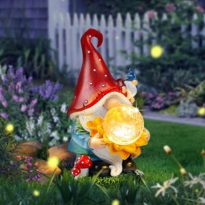 K[fCgLED\[[Cg \[[p[ CFFOWNUG Garden Gnomes Outdoor Statue: 11'' Highland Cow Decor with Welcome Sign Funny Triple Yard Decorations with Solar Light Unique Birthday Gifts for Women Mother Grandma ysA
