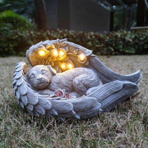 �K�[�f�����C�gLED�\�[���[���C�g �\�[���[�p���[ Yardancer Solar Dog Garden Statues Outdoor D?cor- Dog Figurines Solar LED Light Lawn Ornaments - Yard Decorations for Patio, Balcony, Backyard -Unique Birthday House Warming Gifts for �y