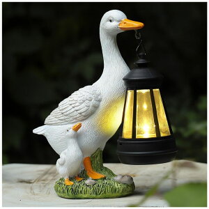 �K�[�f�����C�gLED�\�[���[���C�g �\�[���[�p���[ Solar Light Duck Statues, Porch Goose Statue for Front Yard Decor - Outdoor Lawn Ornaments, Garden Ducks and Goose Decorations, Perfect Yard Goose Decor and Duck Decoy for Garden Anima �y