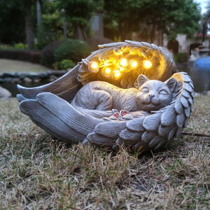 �K�[�f�����C�gLED�\�[���[���C�g �\�[���[�p���[ Yardancer Solar Cat Garden Statues Outdoor D?cor-Cat Figurines Solar LED Light Lawn Ornaments - Yard Decorations for Patio, Balcony, Backyard -Unique Birthday House Warming Gifts for �y