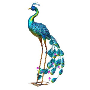 �K�[�f�����C�gLED�\�[���[���C�g �\�[���[�p���[ Evergreen Garden 33 Outdoor Solar Peacock Statue | Metal Peacock Decor LED Solar Lights | Garden Stake Lights | Patio Yard Garden Lawn Party Wedding Decoration �y���s�A���i�z