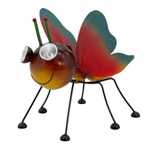 �K�[�f�����C�gLED�\�[���[���C�g �\�[���[�p���[ Galt International Rainbow Butterfly Metal Garden Statue w/Solar LED Lights Yard, Patio, Lawn and Garden Decor and Ornament, Outdoor and Indoor Statue �y���s�A���i�z