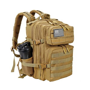 �C���R ���� �o�[�h �g���x���L�����A�[ LHI Tactical Military Backpack for Men and Women 25L Army Assault Pack Bag Large Rucksack with Molle System-Khaki �y���s�A���i�z