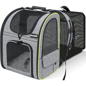 �C���R ���� �o�[�h �g���x���L�����A�[ Pecute Cat Carrier Backpacks, Expandable Cat Backpack with Breathable Mesh, Pet Carrier Backpack for Cats Small Dogs Puppies Up to 17 Lbs, Dog Carrier Backpack Great for Travel Hiking Camping O �y��