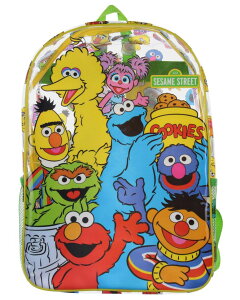 �C���R ���� �o�[�h �g���x���L�����A�[ INTIMO Sesame Street Elmo Big Bird Cookie Monster Clear Travel Backpack For Daily Use �y���s�A���i�z