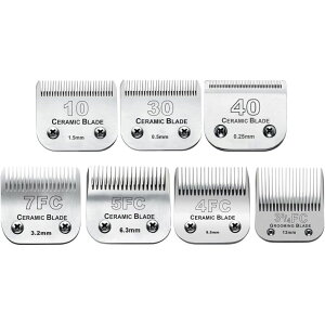 �y�b�g�o���J�� 7Pack 10 Blades Dog Grooming Replacement Blades Compatible with Andis Pet Clipper/Oster A5/Wahl KM Series Dog Clipper,Ceramic Blade & Stainless Steel Blade (#10+30+40+3FC+4FC+5FC+7FC) �y���s�A���i�z