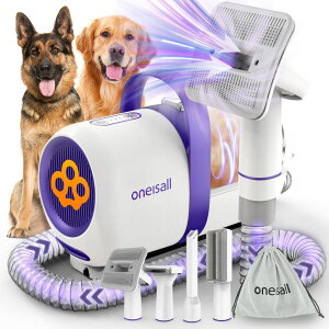 ybgoJ oneisall Dog Grooming Vacuum, Pet Grooming Vacuum with Clipper Nail Grinder, 1.5L Dust Cup Dog deshedding Vacuum Brush with 7 Pet Grooming Tools for Shedding Pet Hair, Home Cleaning ysAiz