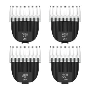 ybgoJ Black Detachable Pet Dog Grooming Clipper Stainless Steel Blades Set,Compatible with Andis,Oster A5,Wahl KM10 Series Clippers,Cut Length 1/100"(0.25mm) to 1/2"(13mm) ,7 Pack (10+30+40+7FC+5FC+4FC+3FC) ysAiz