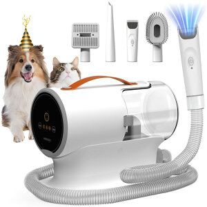 �y�b�g�o���J�� AIRROBO Dog Grooming Vacuum, Dog Grooming Kit,12000Pa Strong Pet Vacuum, 2L Large Capacity Vacuum for Shedding Grooming Hair, Quiet,PG100 �y���s�A���i�z