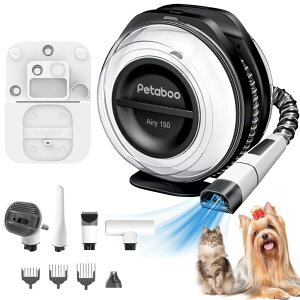 ybgoJ MomcozyPet Dog Grooming Kit, FurEase Dog Grooming Vacuum with Dog Clippers for Grooming, 13000Pa Powerful Dog Vacuum for Shedding Grooming with 5 Pet Grooming Tools (Iron Gray, 2.5 Liter Canister) ysAiz