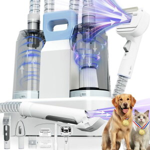 ybgoJ Dog Grooming Vacuum and Kit, Hair Dryer 8-in-1, 60db Low Noise Vacuum for Shedding and Grooming, Pet Grooming Vacuum for Dogs and Pet Hair ysAiz