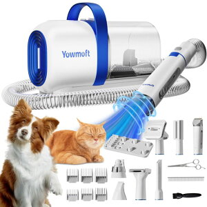 ybgoJ DUMOS 5-in-1 Cordless Pet Grooming Vacuum Kit - Ultra-Quiet Clippers, 2.5L XL Dust Cup, 3 Suction Modes & 5 Pro Tools for Dogs/Cats | Tangle-Free Grooming, All-in-One Cleaning (White) ysAiz