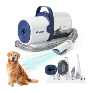 ybgoJ AsyPets Dog Grooming Kit with 5 Professional Grooming Tools, Pet Grooming Vacuum Kit, 1.3L Dust Can, Low Noise Clippers Trimmers Deshedding Brush for Dogs Cats and Other Animals (Blue) ysAiz
