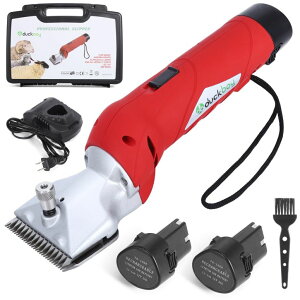 �y�b�g�o���J�� DUCKBOY Cordless Horse Clipper, Rechargeable Battery Powered Animals Shears Grooming Tools for Shaving Fur Wool Tool, Large Livestocks, Llamas, Cattle, Alpacas, Thick Coat Animals Trimmer �y���s�A���i�z