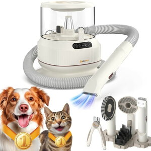 ybgoJ KITPLUS Dog Grooming Kit with Vacuum: Pet Hair Clippers & Deshedding Tools for Dogs and Cats - 5-in-1 Professional Groomer Set Trims, Brushes & Suctions 99% Hair ysAiz