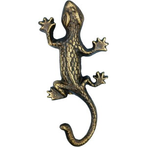 hAmbJ[ Anatolica Brass Gecko Door Knocker, 6.5 inches, Lizard Frontdoor Ornament, Reptile Decor (Antique Bronze) ysAiz
