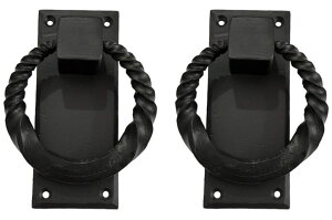 hAmbJ[ Adonai Hardware "Baalath" Antique Heavy Duty Forged Front Entry Sturdy Ring Door Knockers (2 Pack, Matte Black) for Vintage Wooden Barn Shed Doors, Gates, Fences, Furniture, Castle and Farmhouse ysAiz