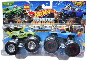 �z�b�g�E�B�[�� �����X�^�[�g���b�N Hot Wheels Monster Trucks Poison Pinto vs Rodger Dodger, Demolition Double 1:64 Scale die cast �y���s�A���i�z