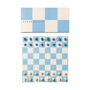 `FXZbg Printworks Play Chess ? Blue Wooden Chess Set with Foldable Cardboard Board ? Fun Coffee Table Game for Adults & Kids Ages 5+ ? Multilingual Instructions Included ysAiz