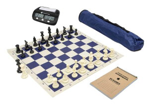 �`�F�X�Z�b�g Wholesale Chess Basic Club Complete Chess Set with Scorebook and Clock (Blue) �y���s�A���i�z