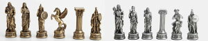 �`�F�X�Z�b�g Veronese Design Greek and Roman God 32 Pieces Chess Set Resin Statue Hand Painted Figurine �y���s�A���i�z