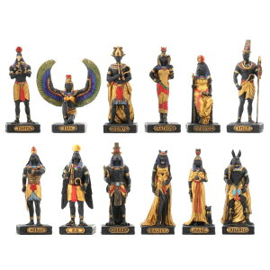 `FXZbg Veronese Design 3 1/2" Egyptian Gods Miniature Set Resin Figurine ysAiz