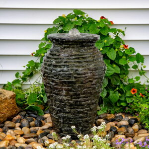 K[f  CeA u^  ̃IuWF EH[^[tH[t@Ee Aquascape 24 inch H (61 cm) Stacked Slate Urn Outdoor Fountain, Bronze ysAiz