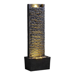 K[f  CeA u^  ̃IuWF EH[^[tH[t@Ee Water Fountain Outdoor, Floor Standing LED Illuminated Water Flow Elegant Water Fountain Pump 38.5" with Pebble Base for Garden, Pat