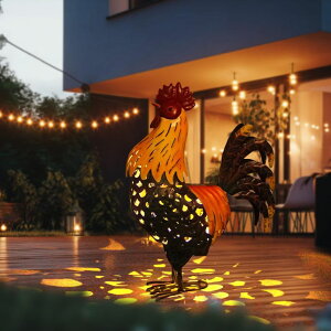 K[fCgLED\[[Cg \[[p[ LIFFY Metal Chicken Yard Decor, 20" Rooster Outdoor Garden Solar Lights,Rooster Decorative Statues Outside with Led Light for Landscape Patio Lawn Backyard ysAiz