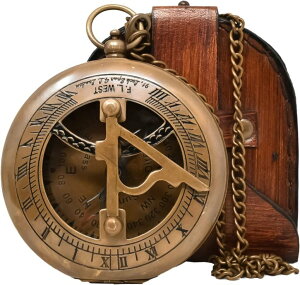 v Antique Vintage Sundial Compass - Unique Gift for Men, Handcrafted Brass Pocket Sun Dial, Steampunk Bronze Anniversary Compass Gift, Religious Compass for Adventure and Eagle Scout ysAiz