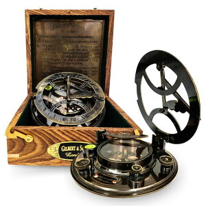 v ANTIQUANA Brass Sundial - 5 inches Large Sundial Compass in Rosewood Case Top Grade Calibrated Vintage Gift ysAiz